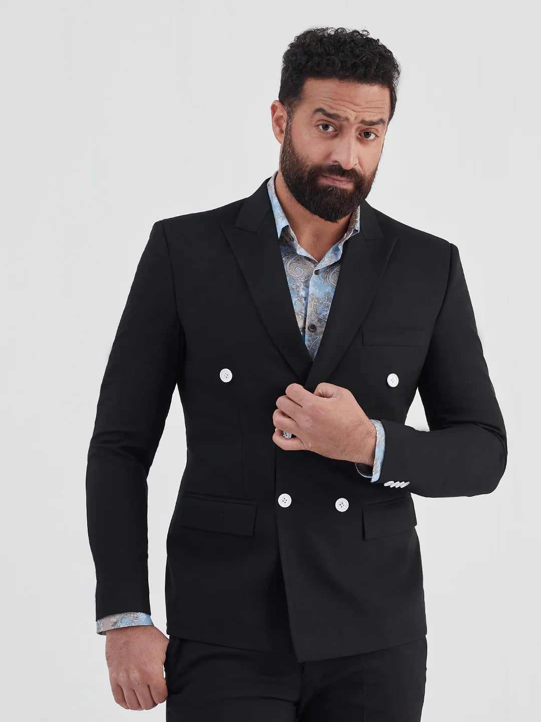 Black Double Breasted Suit