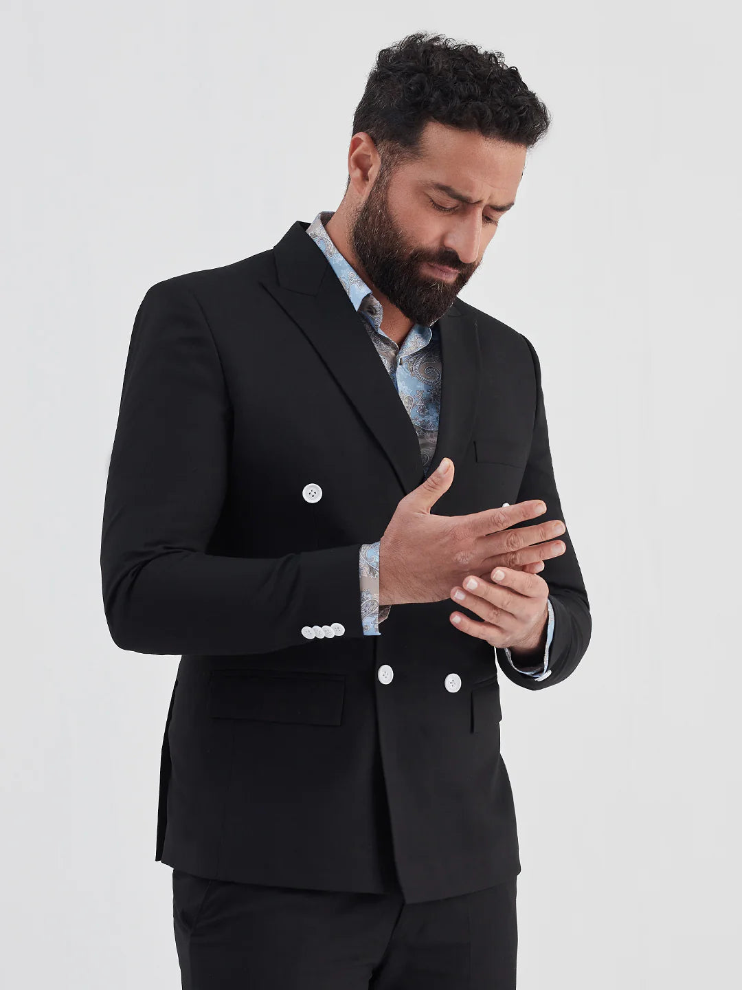 Black Double Breasted Suit