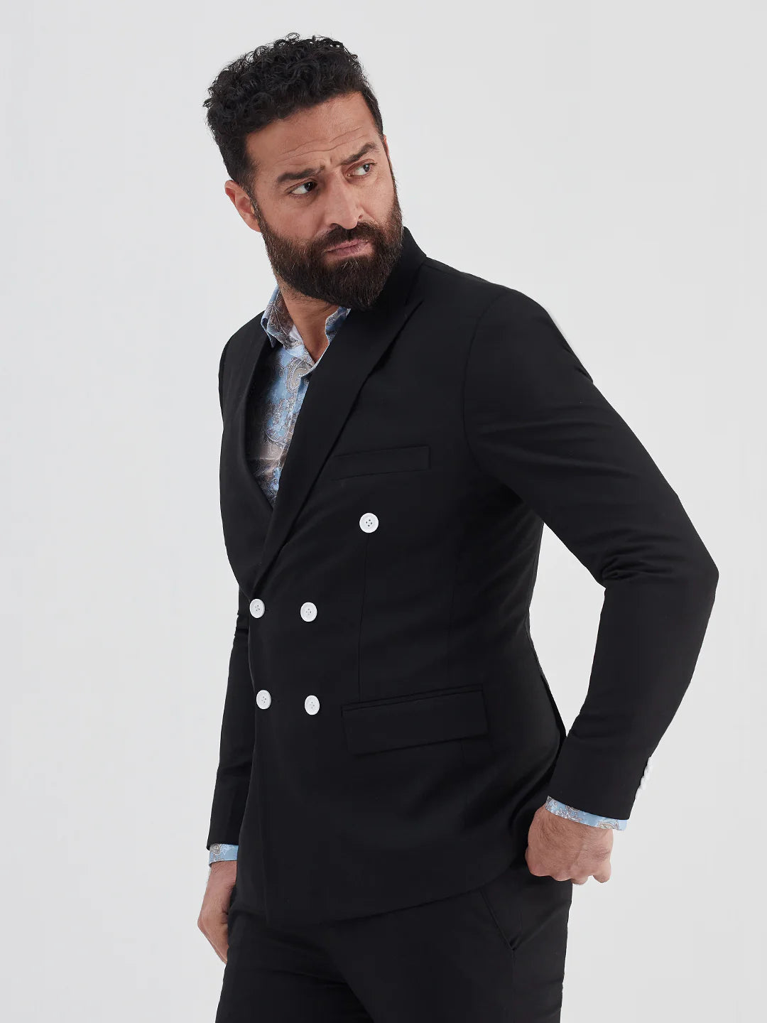 Black Double Breasted Suit