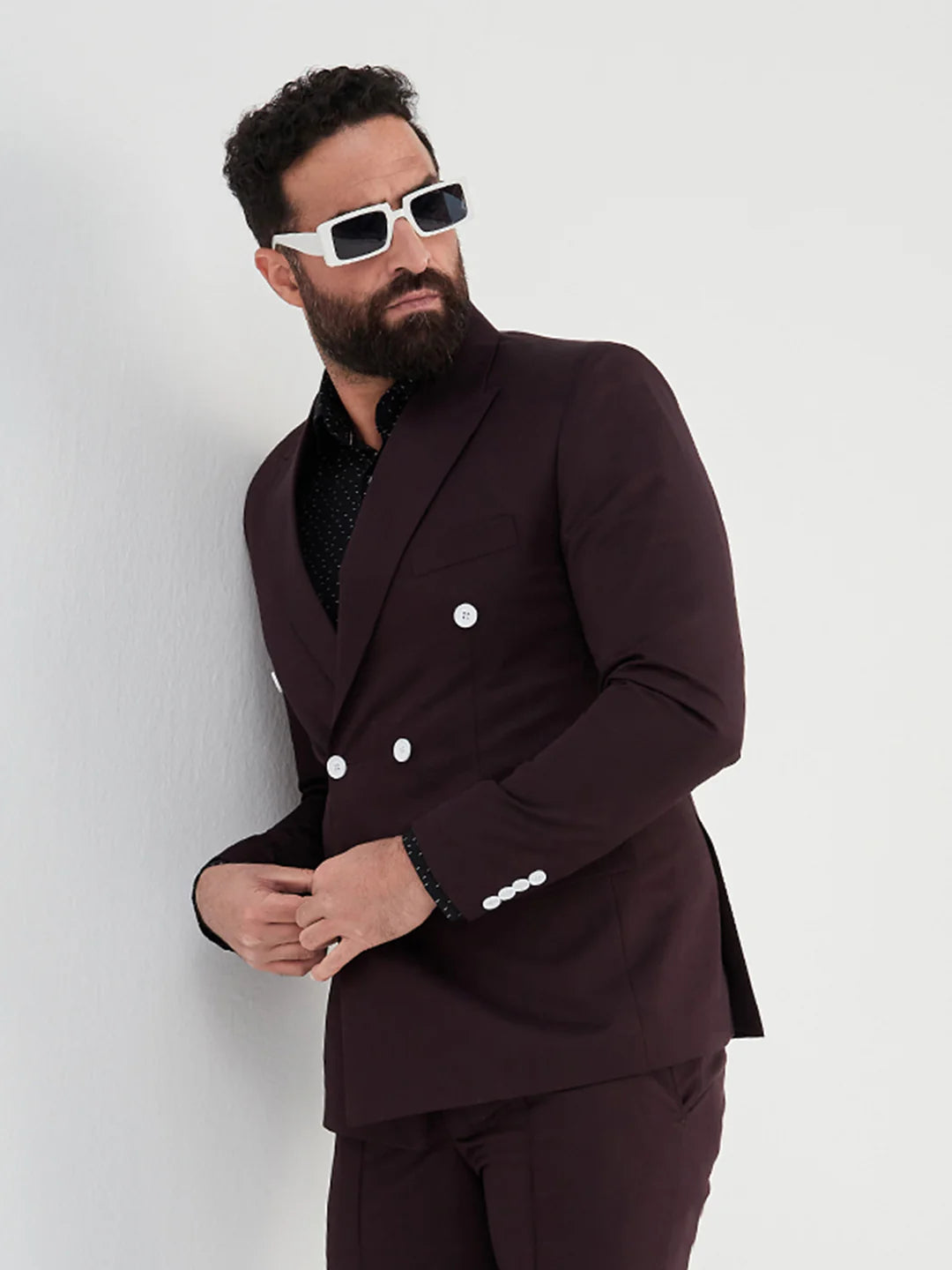 Maroon Double Breasted Suit