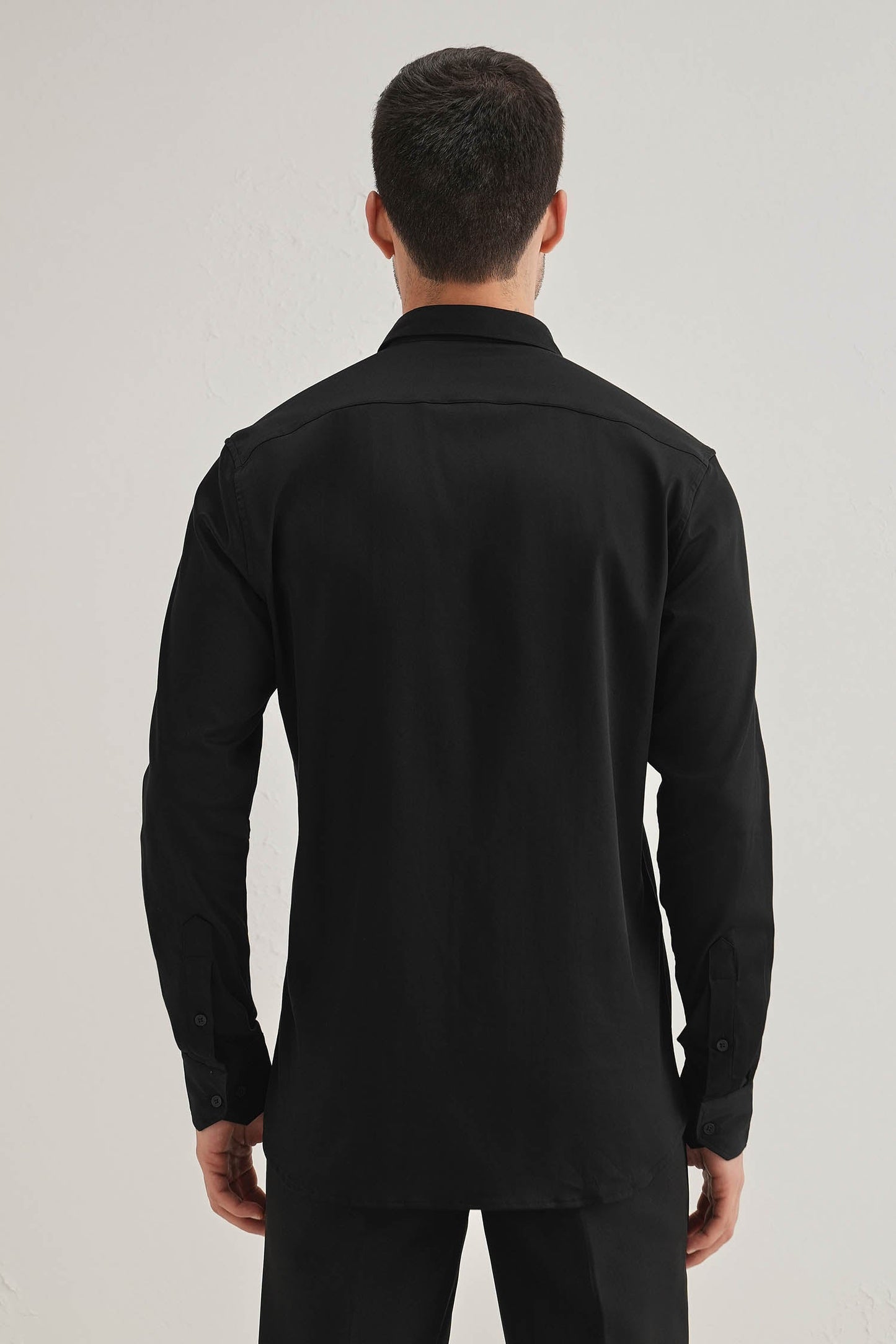 Song Bird Hand Embroidered Designer Shirt - Black