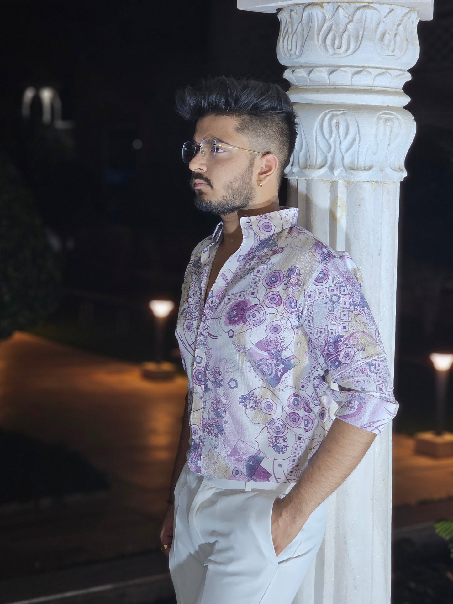 Imported Fabric lavender texture Shirt