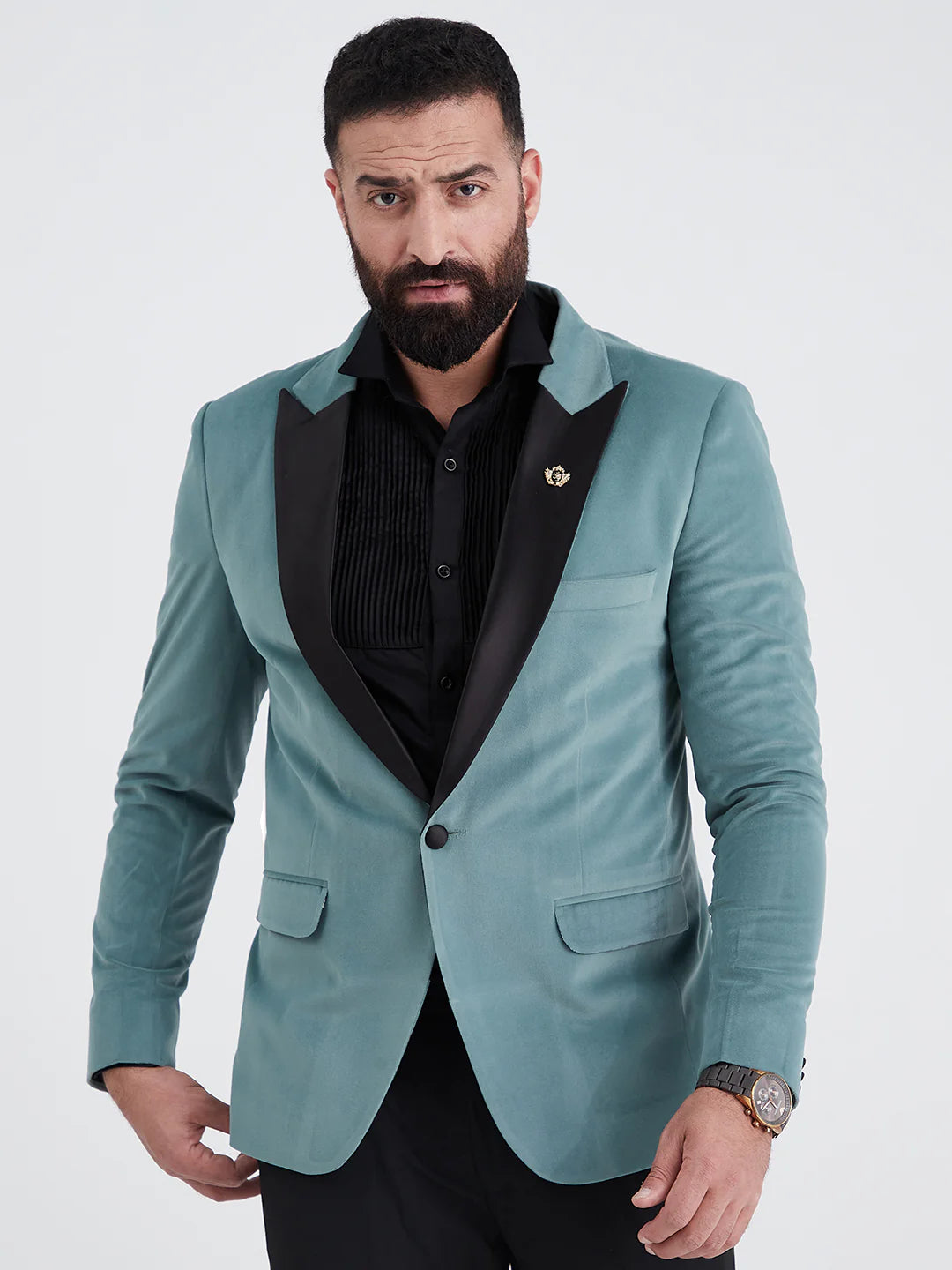 Green Velvet Tuxedo Suit