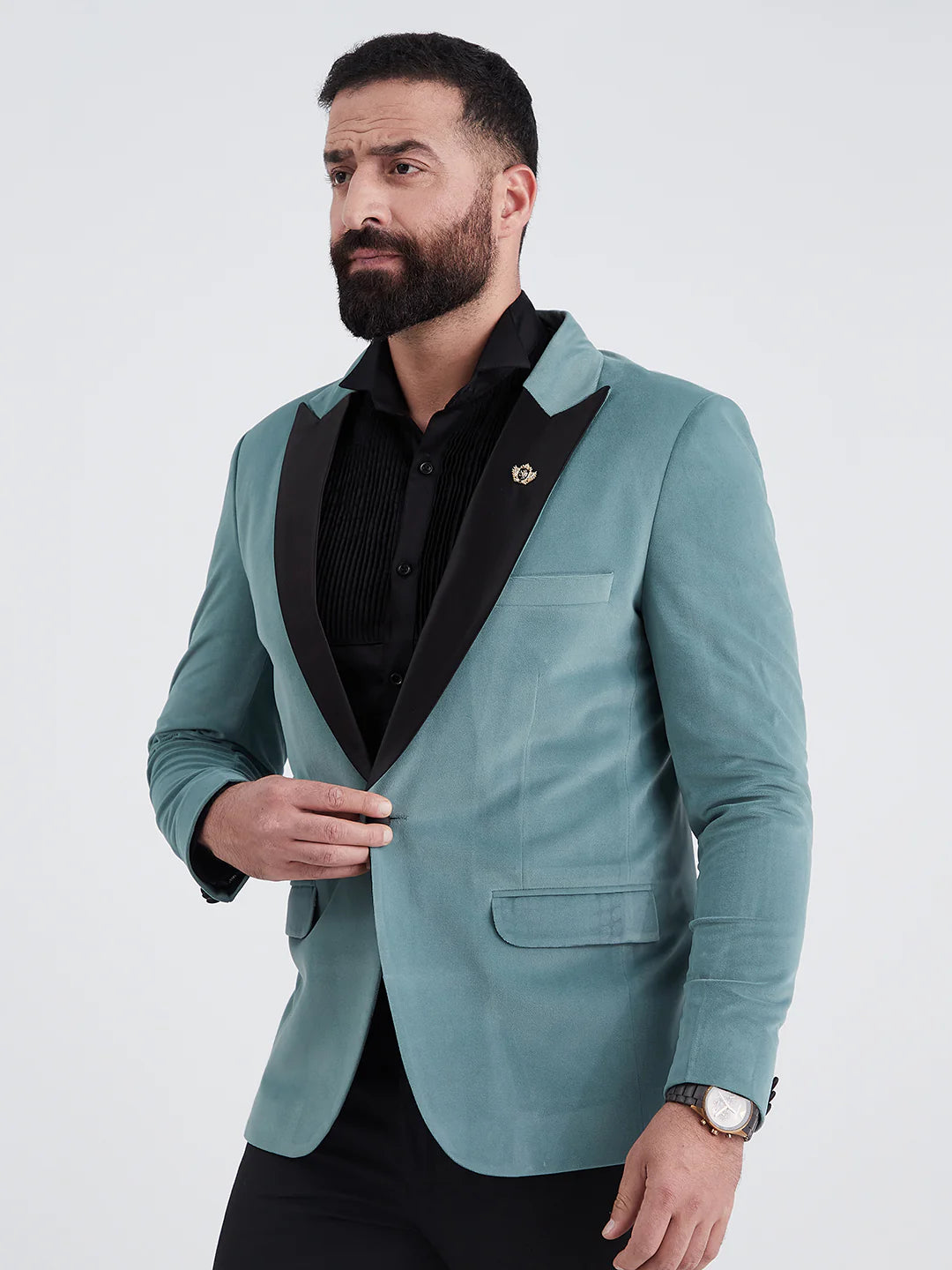 Green Velvet Tuxedo Suit