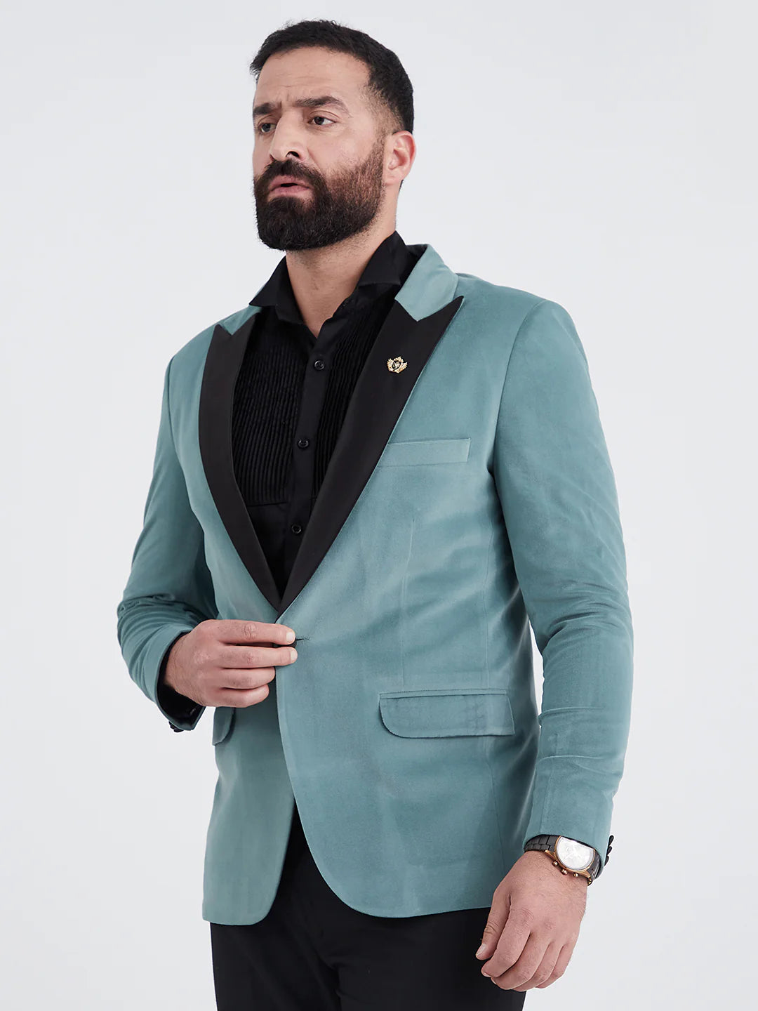 Green Velvet Tuxedo Suit