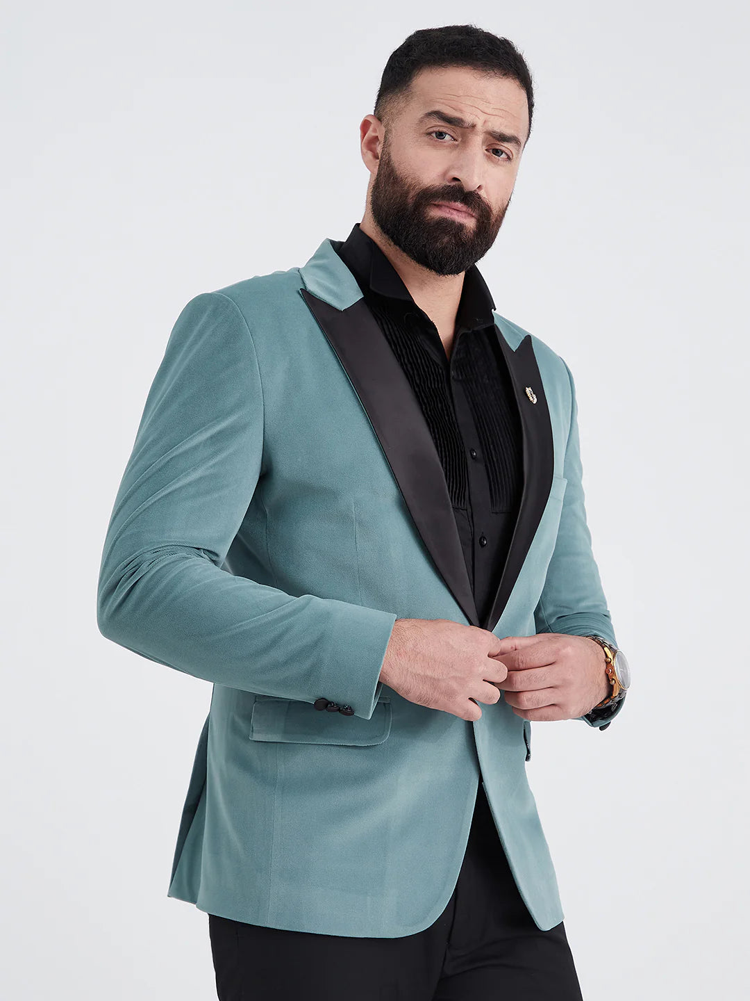 Green Velvet Tuxedo Suit
