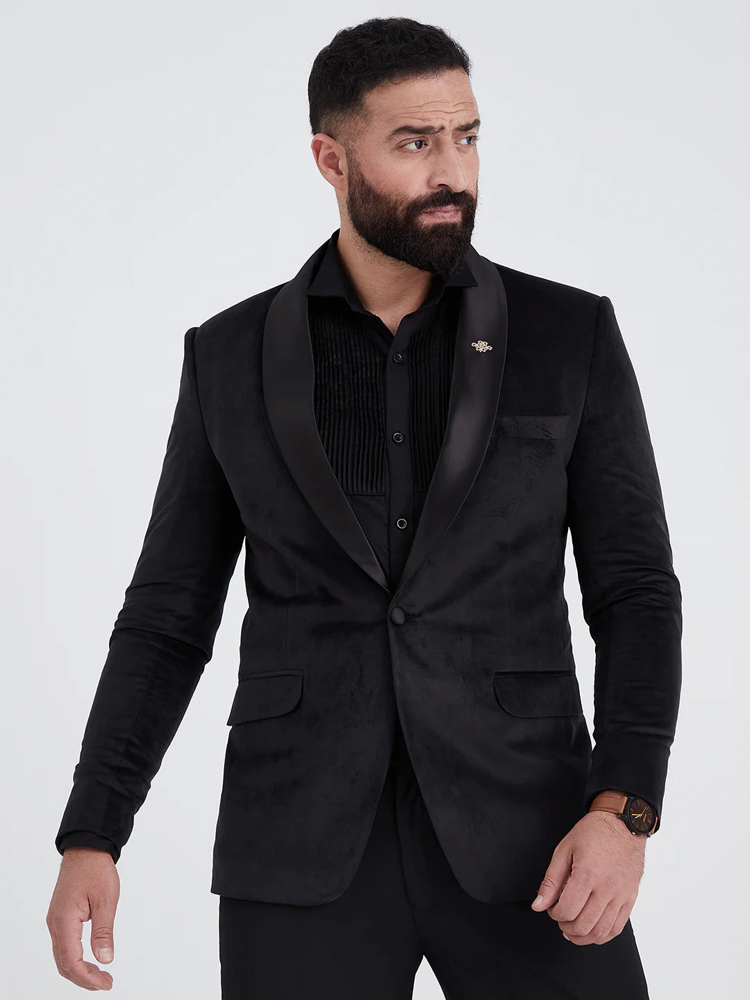 Black Velvet Tuxedo Suit