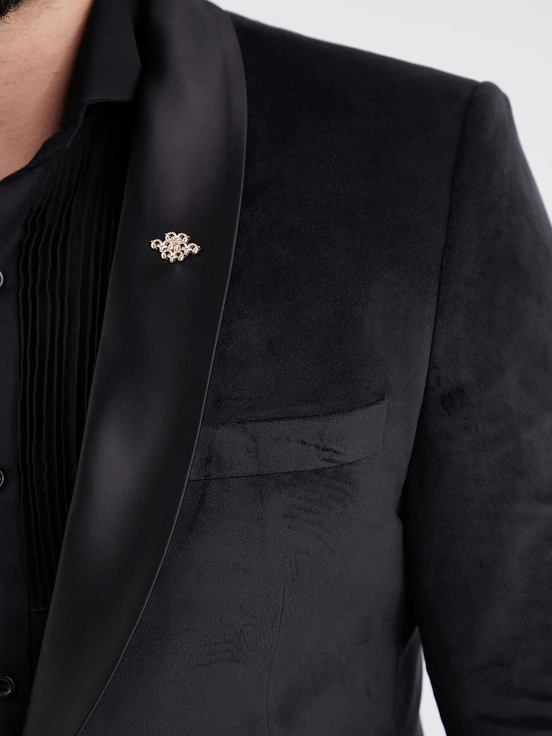 Black Velvet Tuxedo Suit