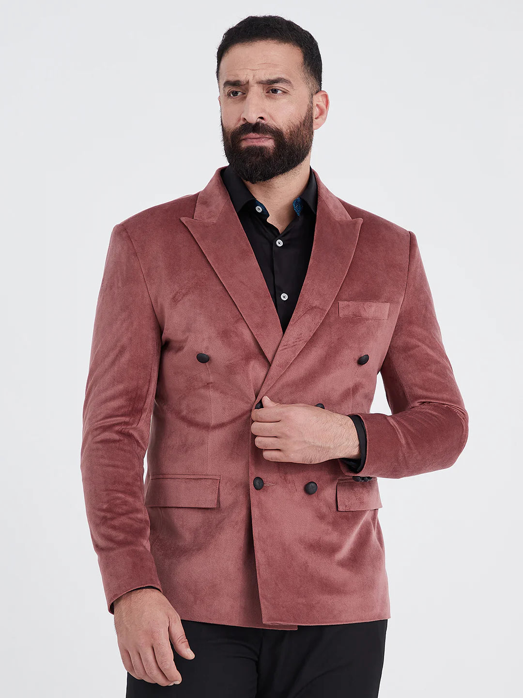 Pink Velvet Double Breasted Suit