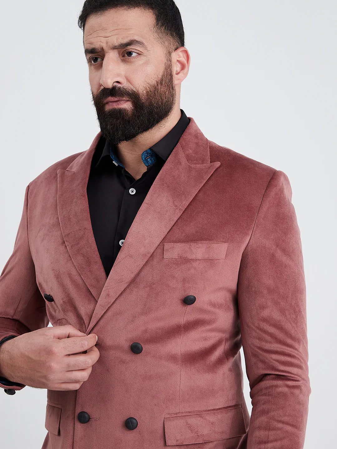 Pink Velvet Double Breasted Suit