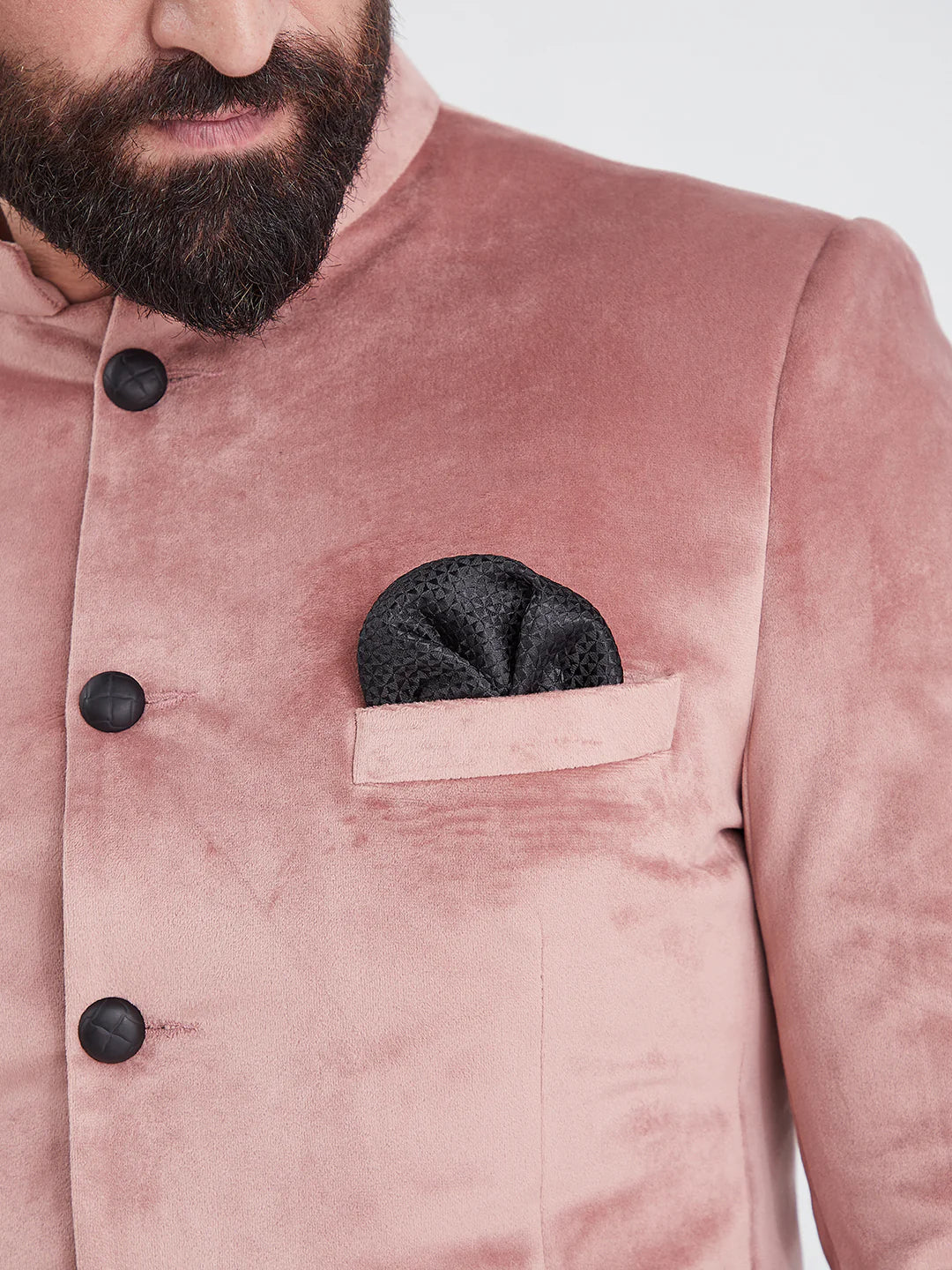 Pink Bandhgala Velvet