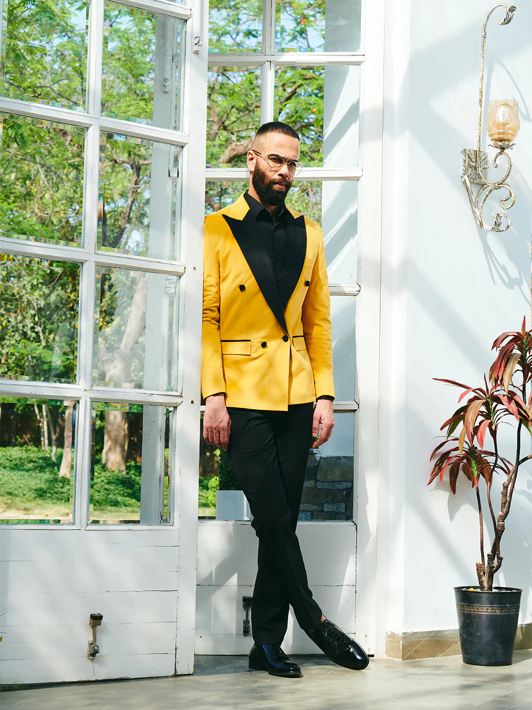 Yellow Velvet Double Breasted Suit