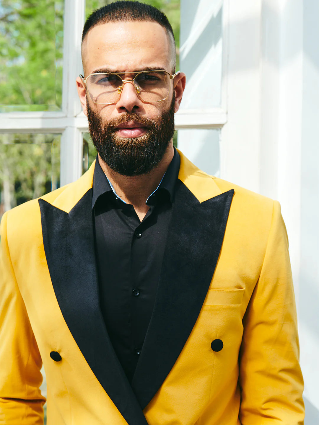 Yellow Velvet Double Breasted Suit