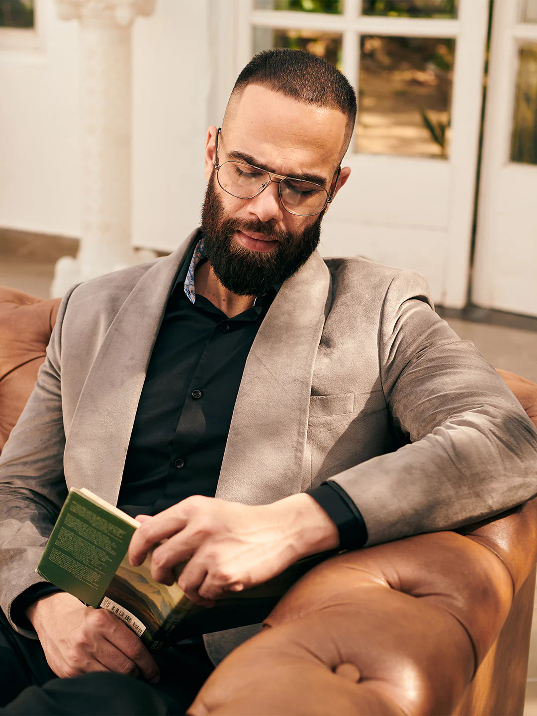 Grey Velvet Tuxedo Suit