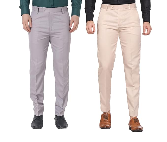 Light Grey & Cream Formal Pant Combo