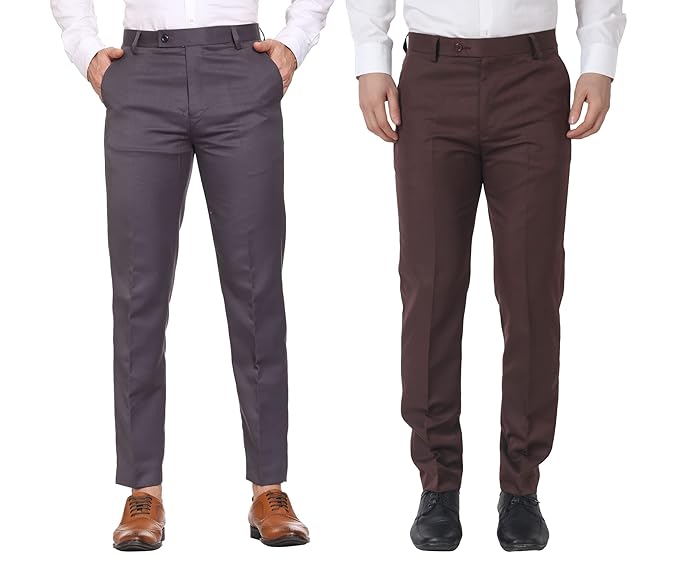 Dark Grey & Brown Formal Pant Combo