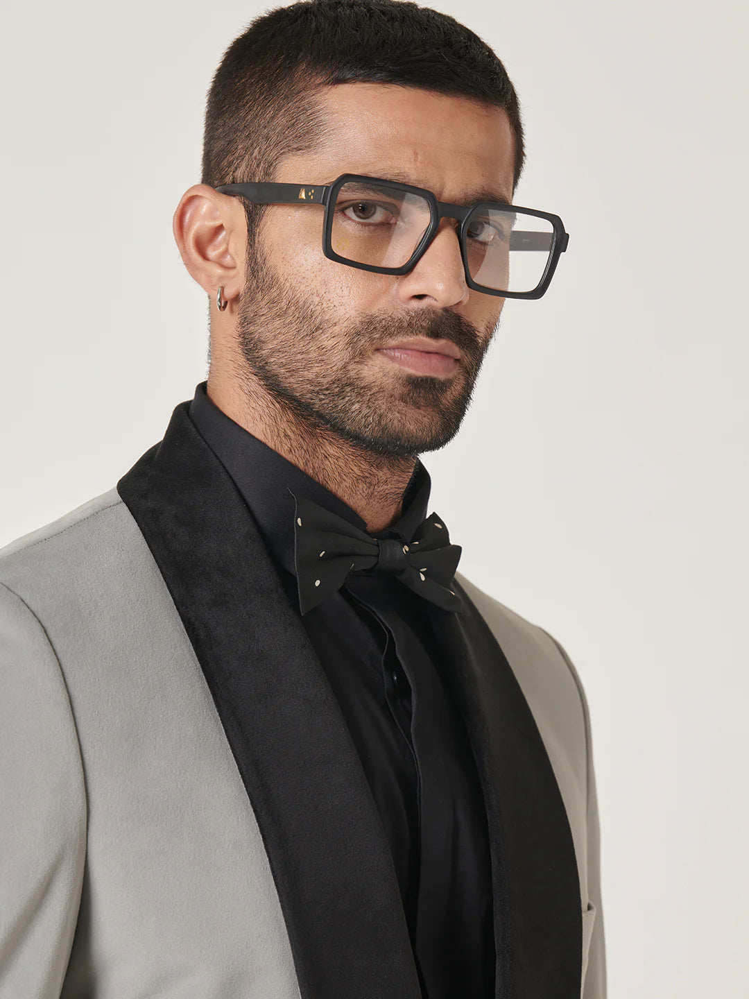 Grey Velvet Tuxedo Suit