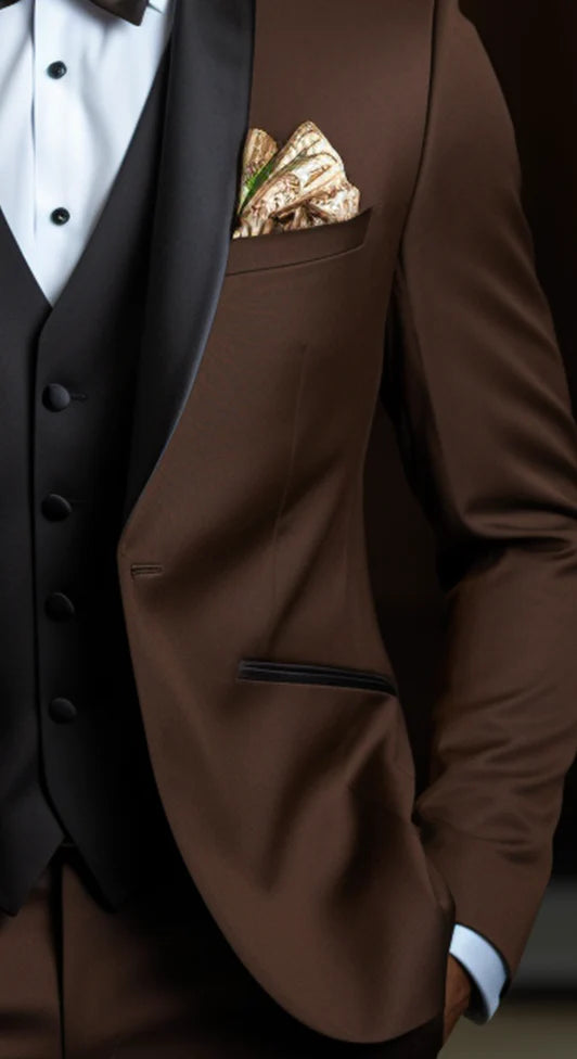 MEN'S COFFEE TUXEDO SUIT