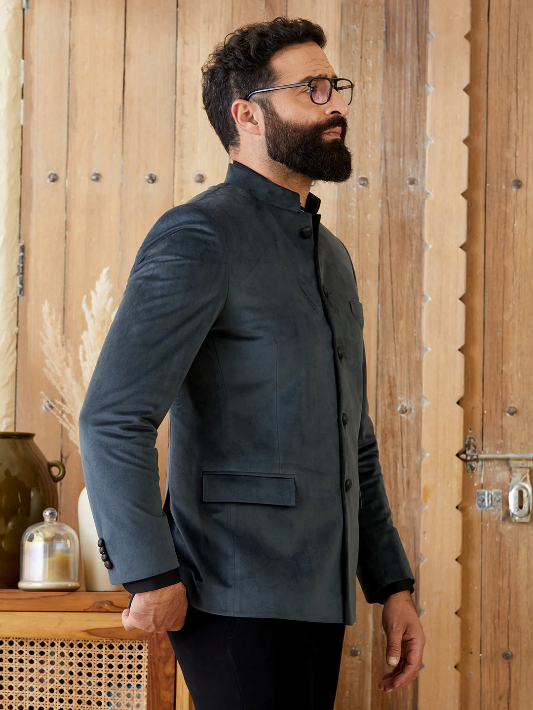 Grey Velvet Jodhpuri