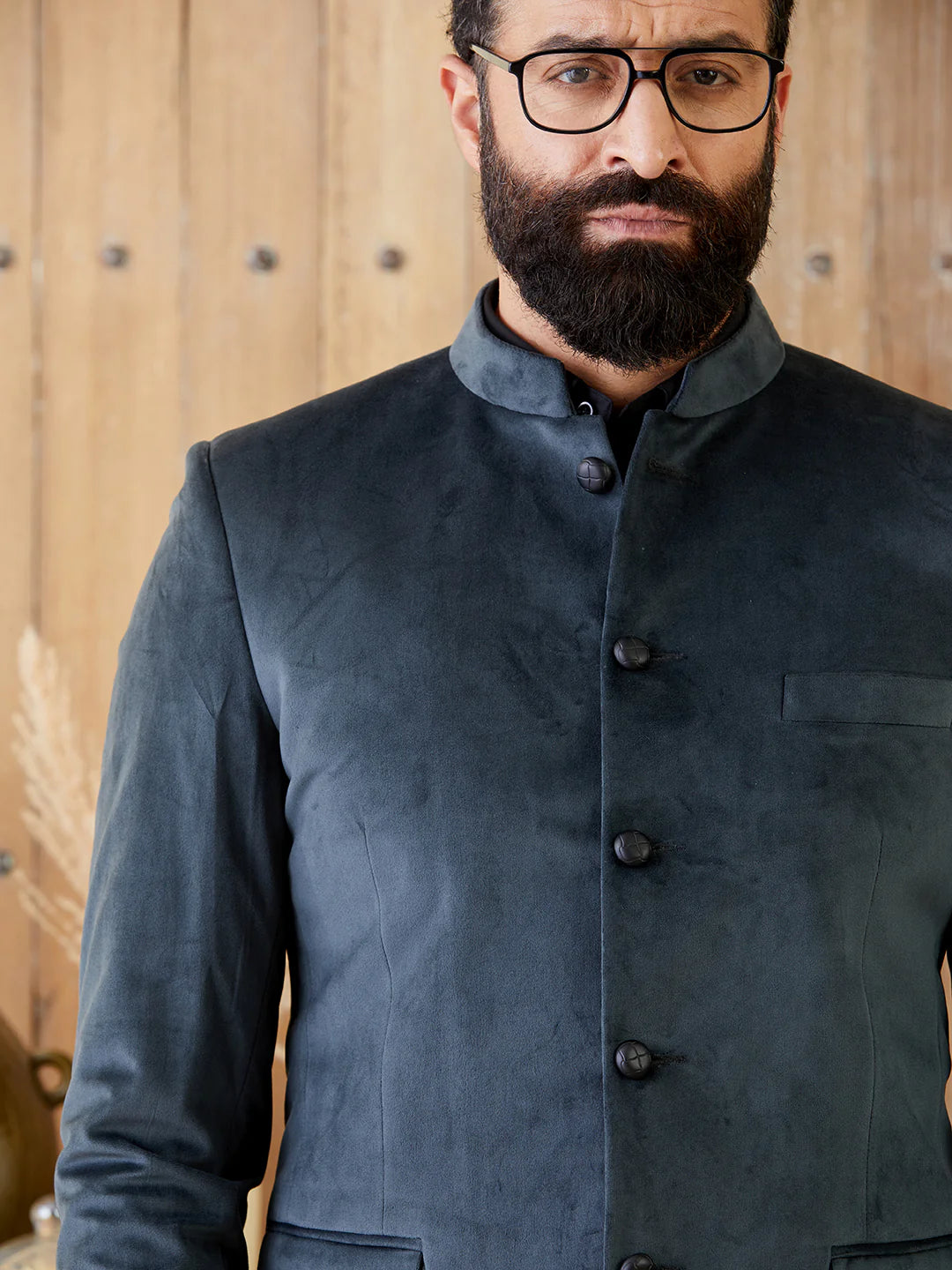 Grey Velvet Jodhpuri