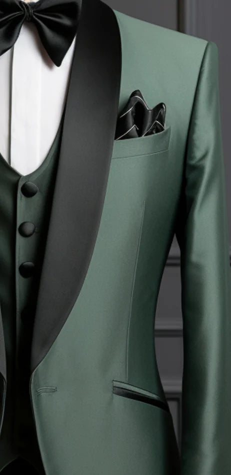 MEN'S DARK GREEN TUXEDO SUIT