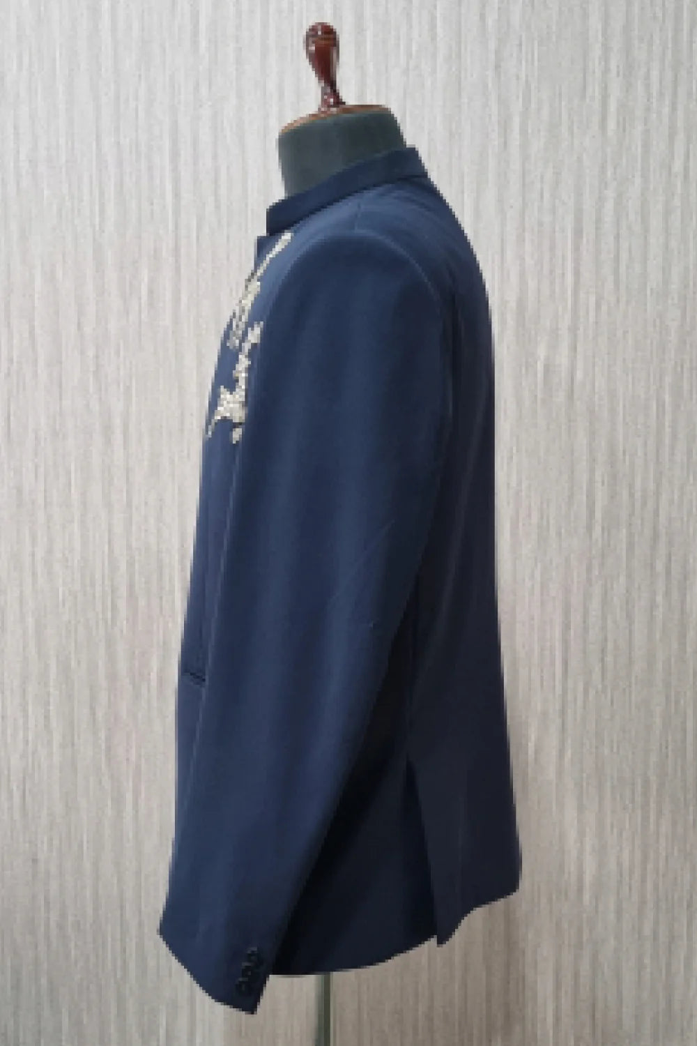 Blue Bandhgala With Handwork