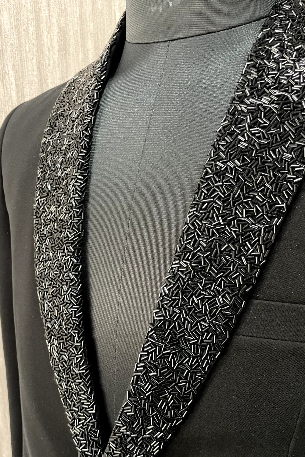 Black Suit With Handwork On Lapel