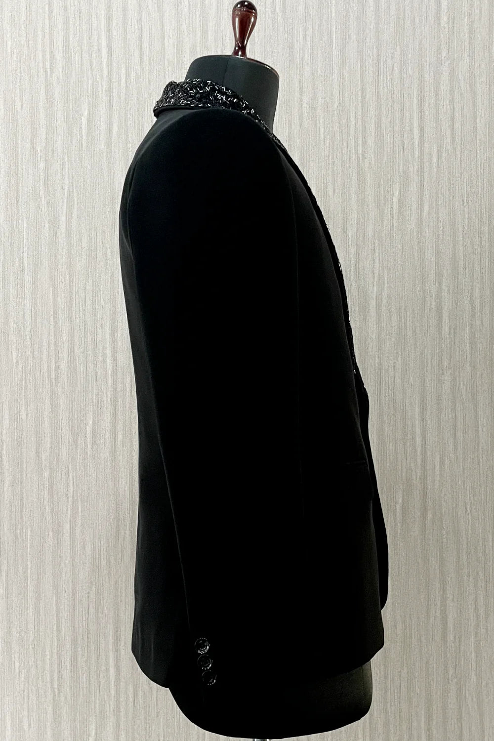 Black Suit With Handwork On Lapel