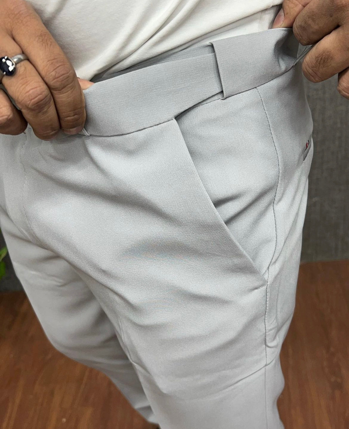 Light Grey & Dark Blue Waist Adjustable Pant Combo
