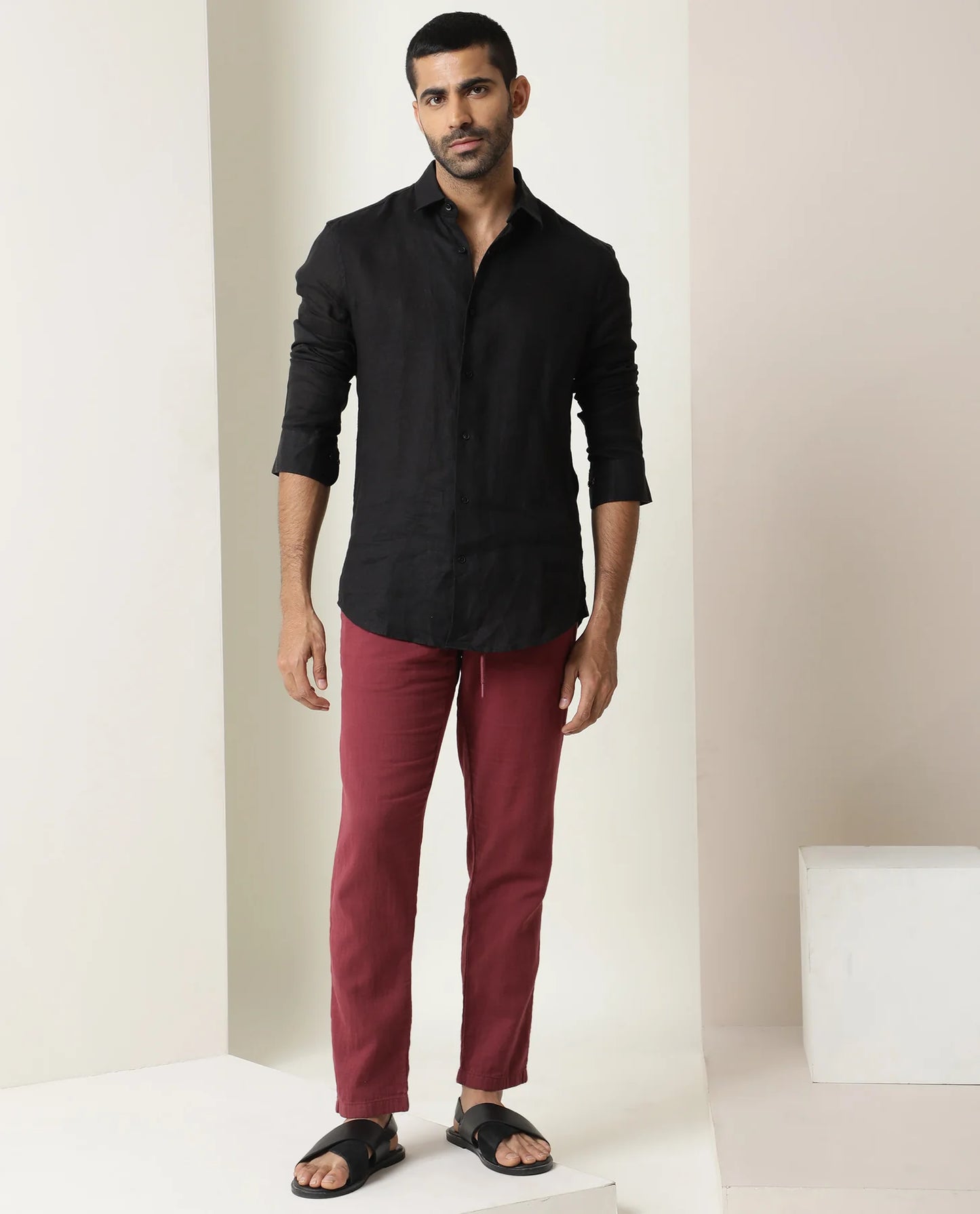 PREMIUM LINEN SHIRT BLACK full sleeve