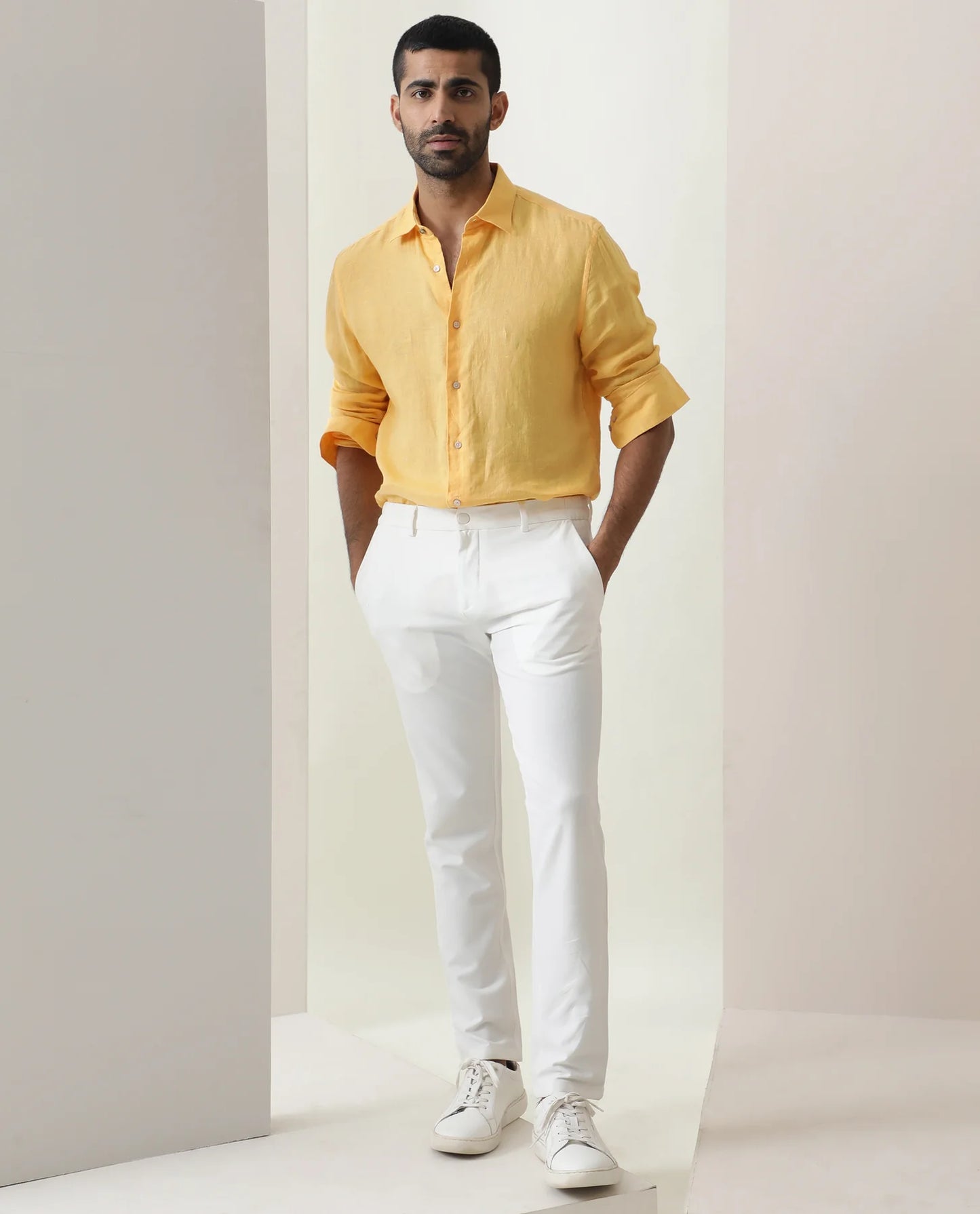 PREMIUM LINEN SHIRT yellow full sleeve
