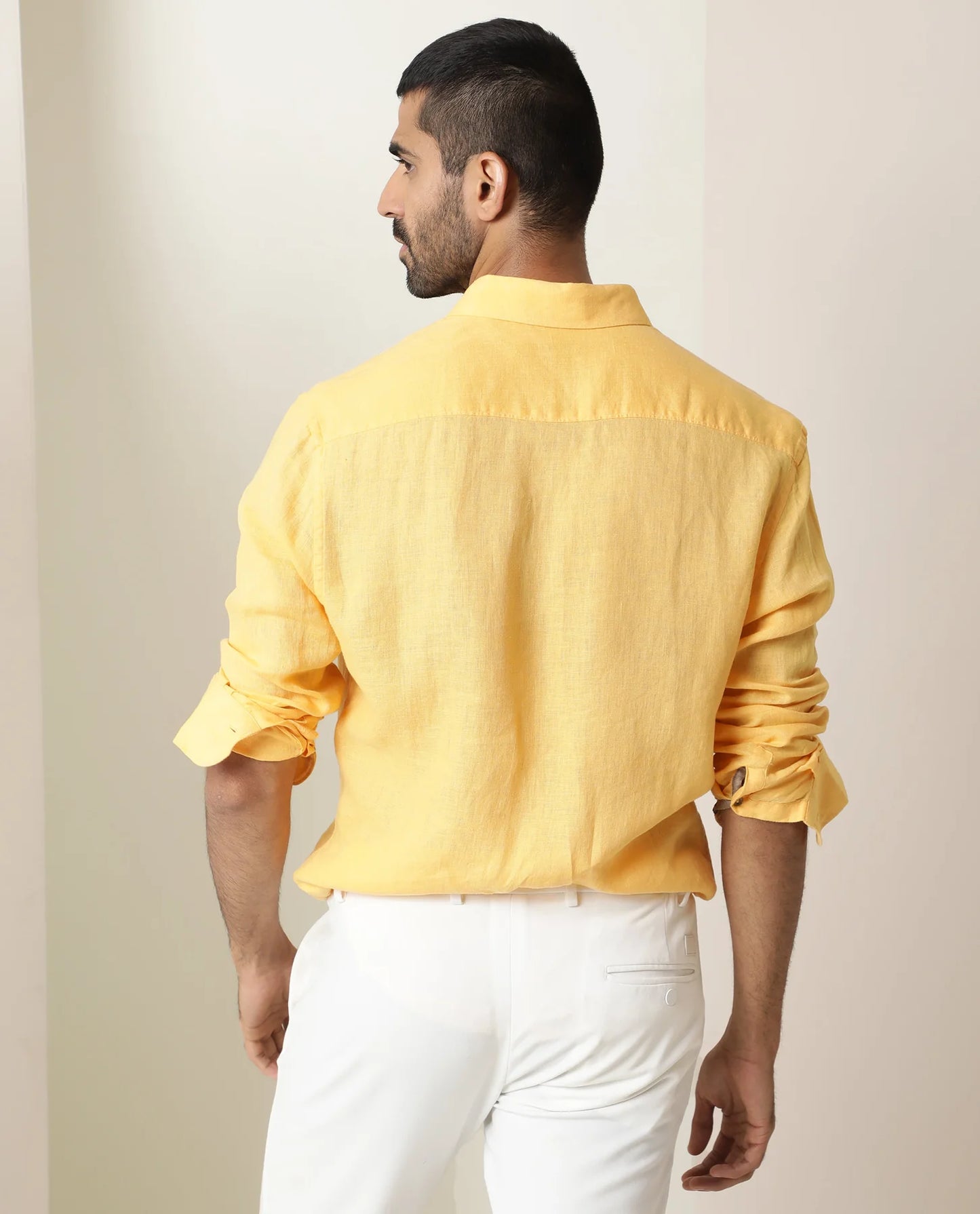 PREMIUM LINEN SHIRT yellow full sleeve