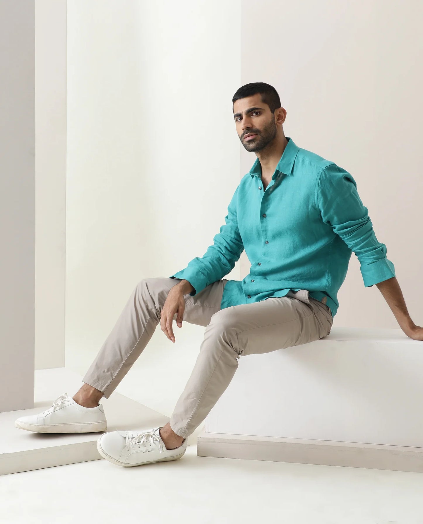 PREMIUM LINEN SHIRT SEA GREEN full sleeve