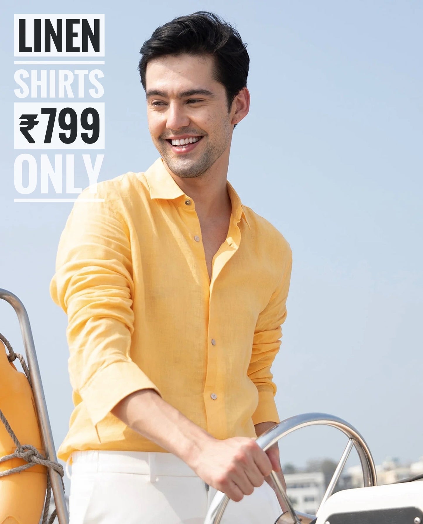 PREMIUM LINEN SHIRT yellow full sleeve