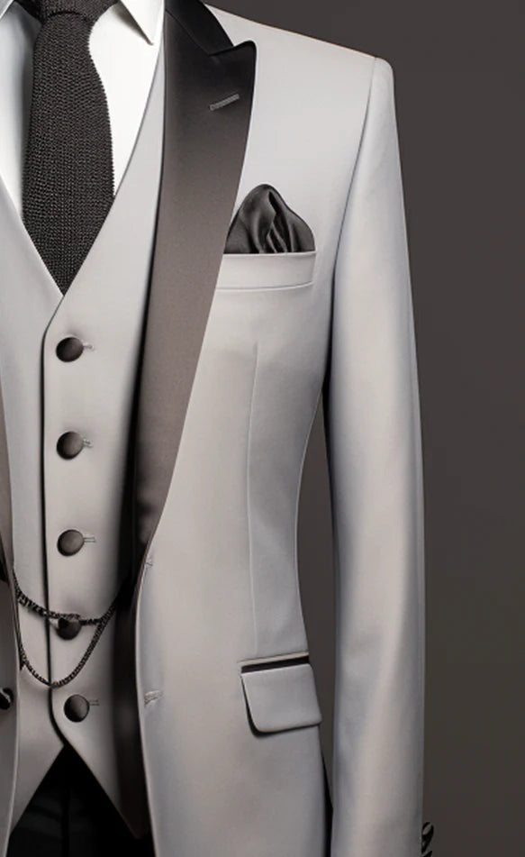 MEN'S LIGHT GREY TUXEDO SUIT