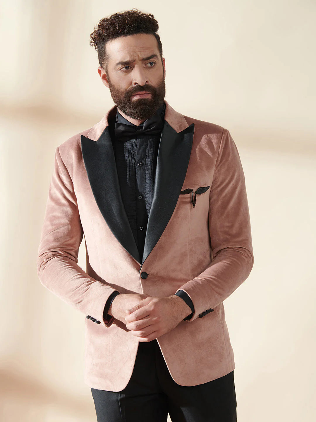 Pink Velvet Tuxedo Suit