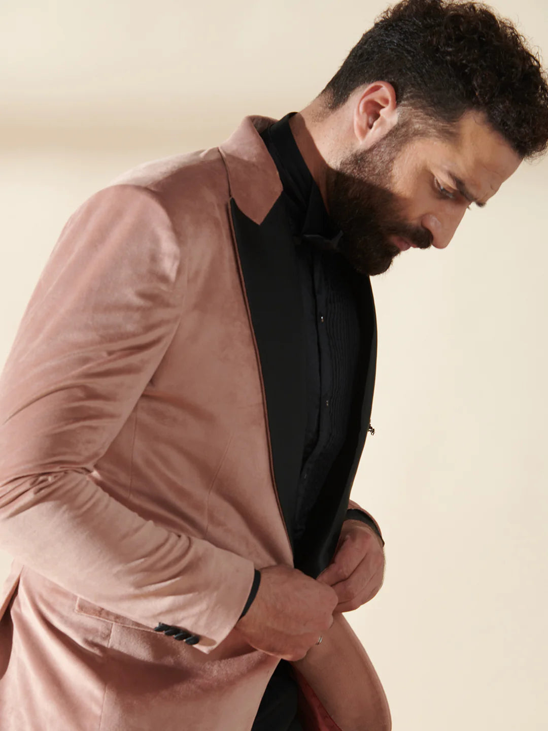Pink Velvet Tuxedo Suit
