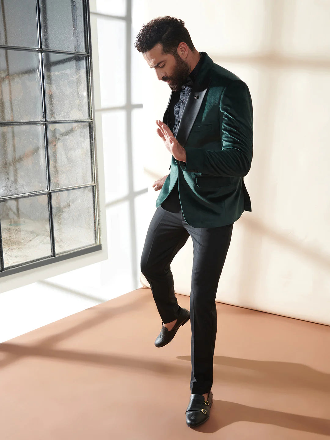 Dark Green Velvet Tuxedo Suit