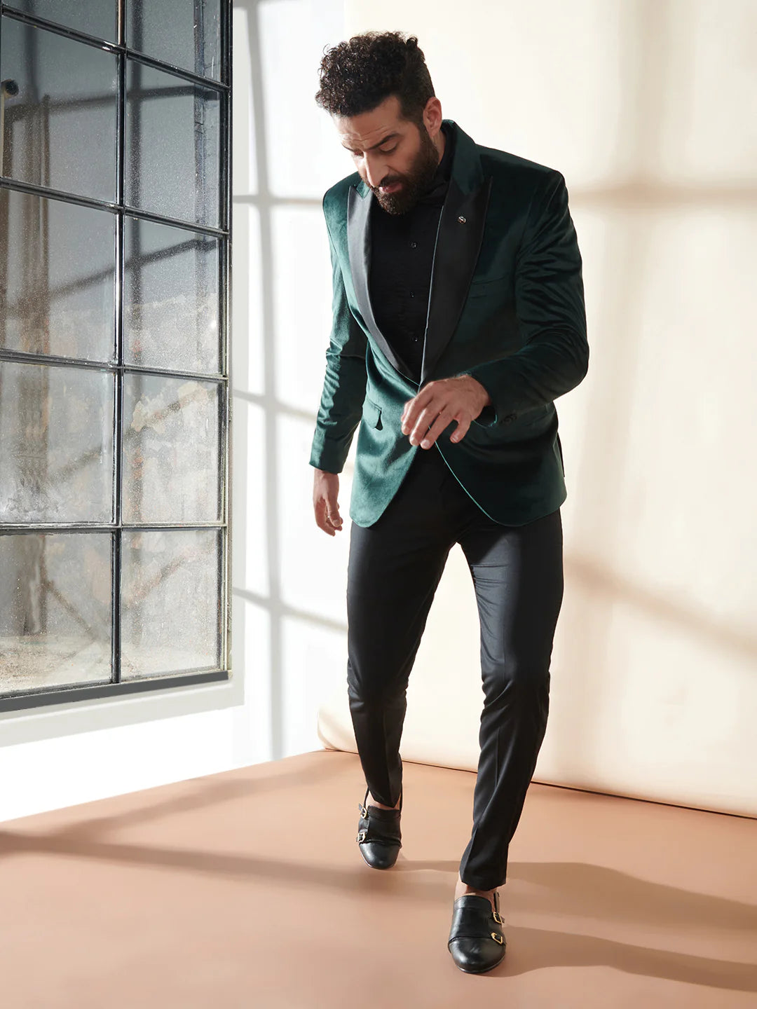 Dark Green Velvet Tuxedo Suit