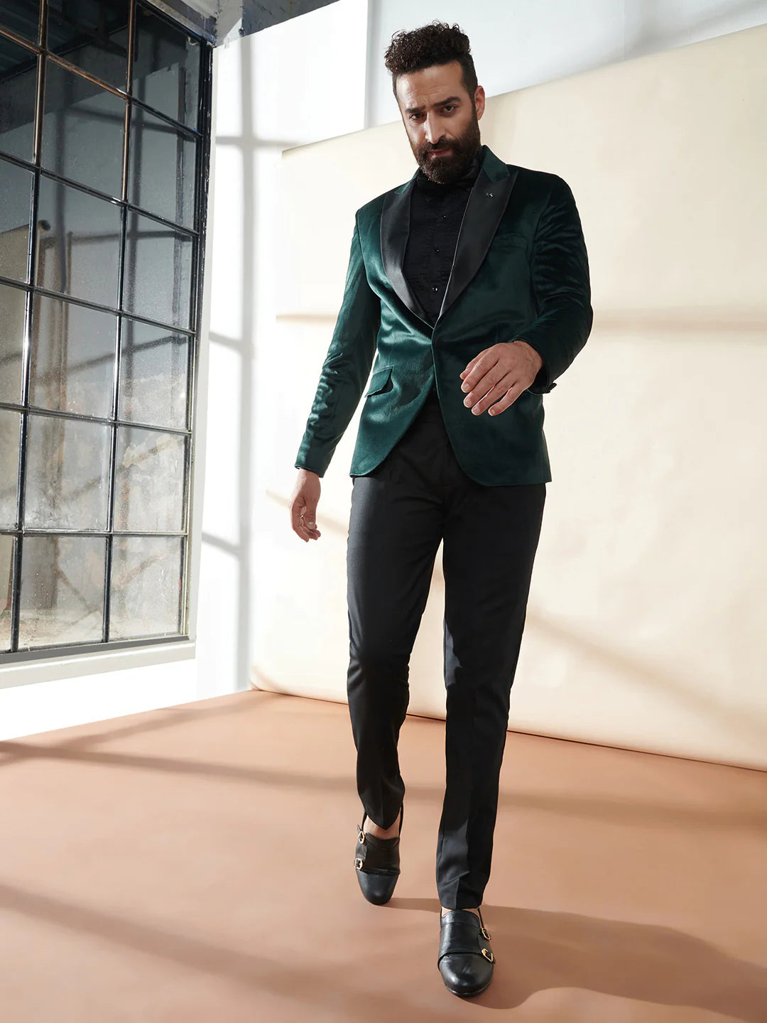 Dark Green Velvet Tuxedo Suit