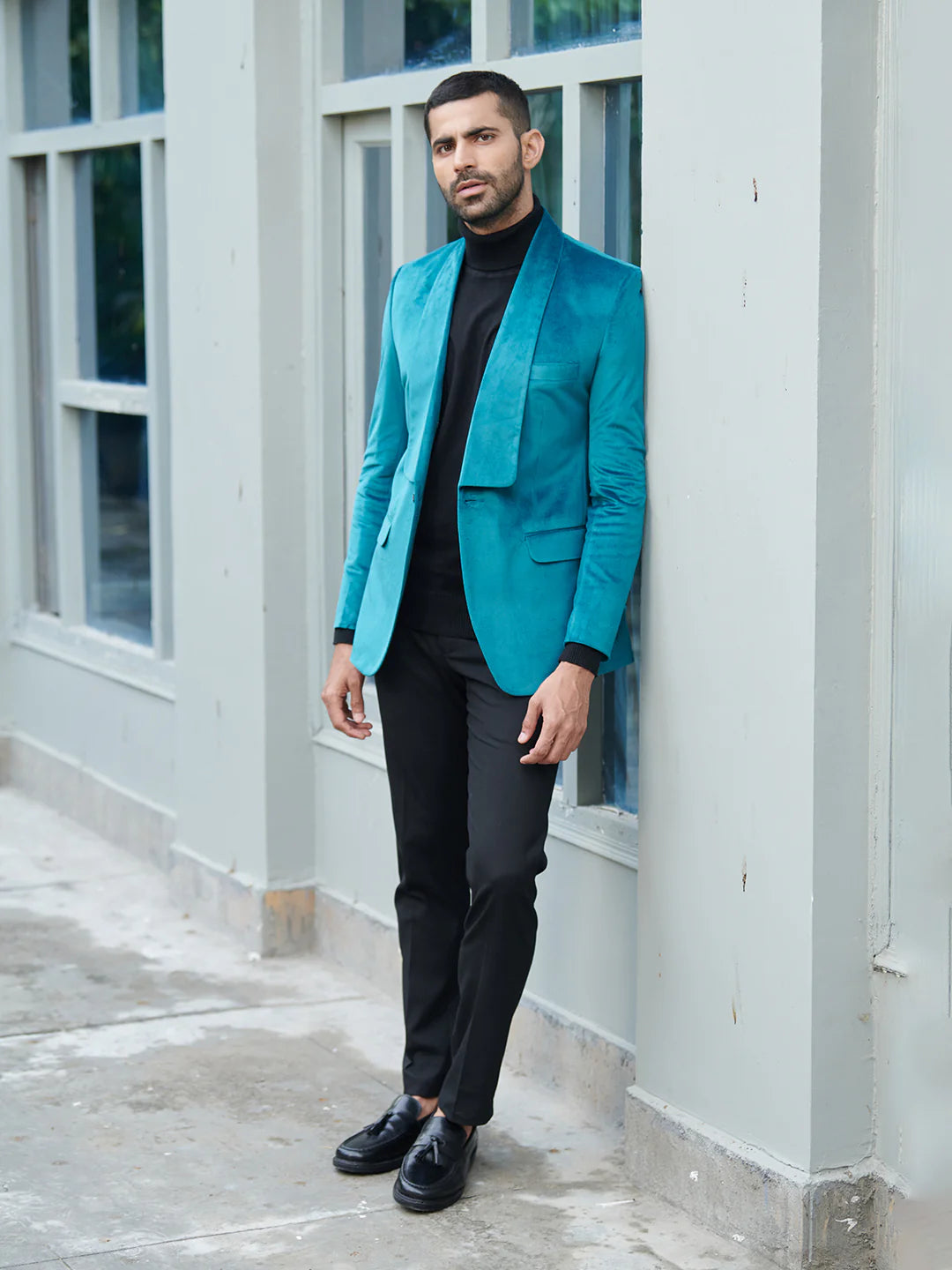 Sea Green Velvet Tuxedo Suit