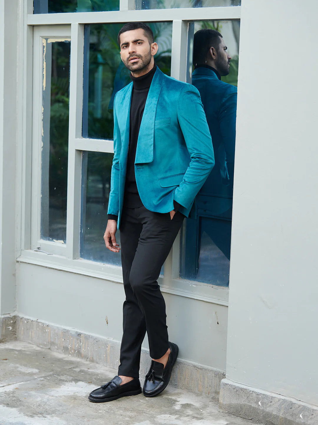 Sea Green Velvet Tuxedo Suit