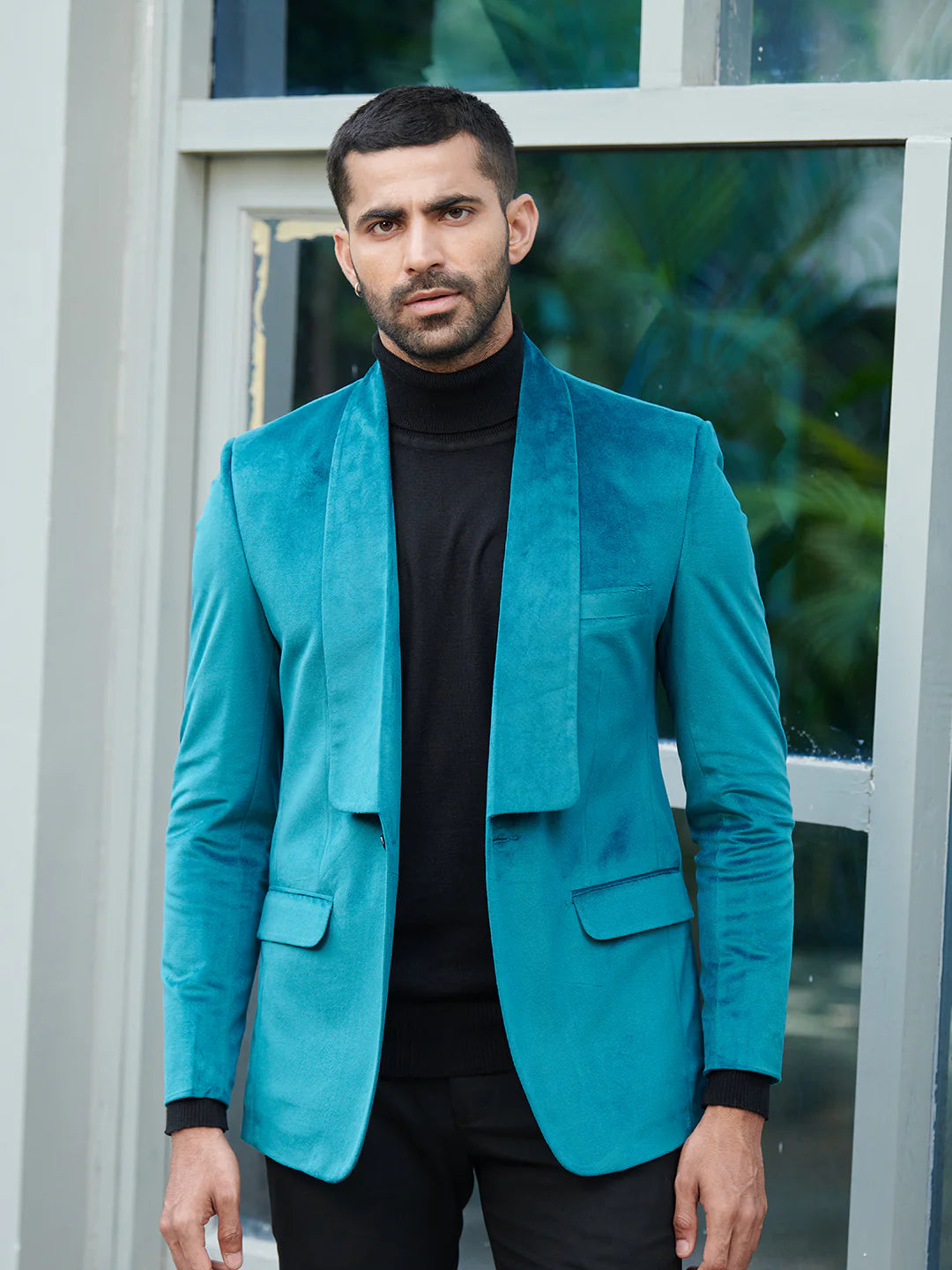 Sea Green Velvet Tuxedo Suit