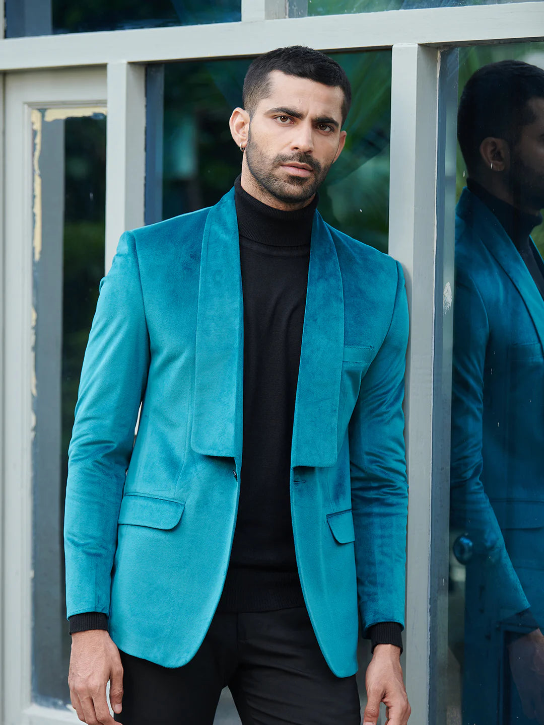 Sea Green Velvet Tuxedo Suit