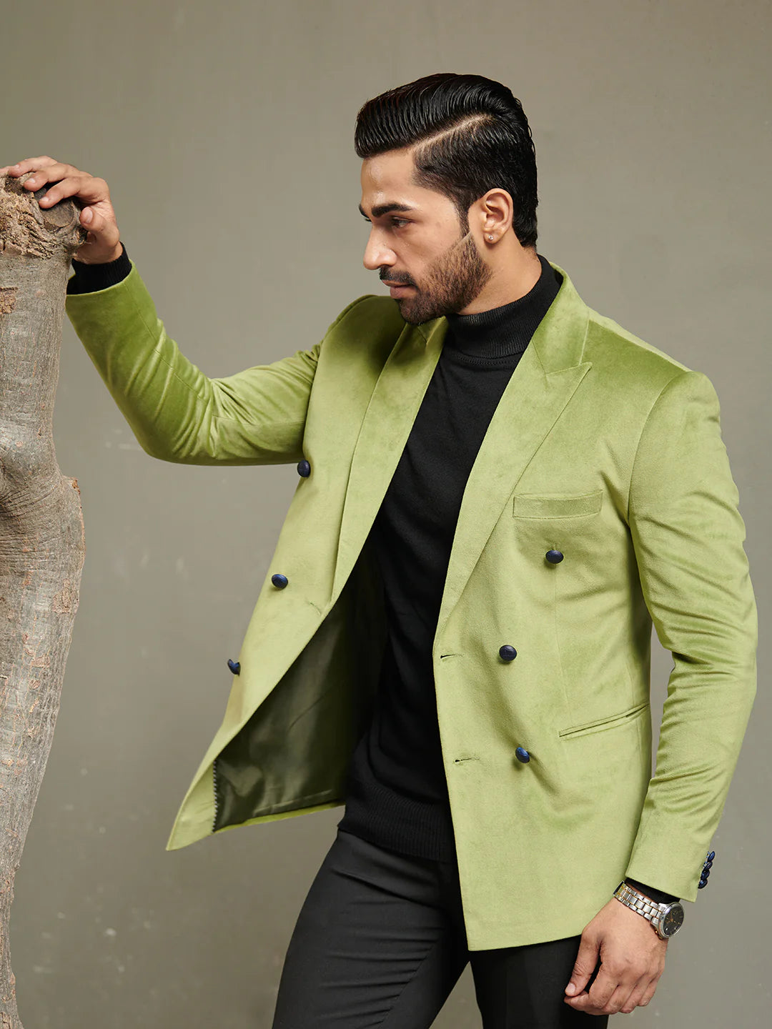 Green Velvet Double Breasted Suit