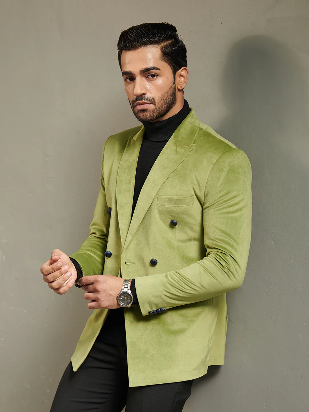 Green Velvet Double Breasted Suit