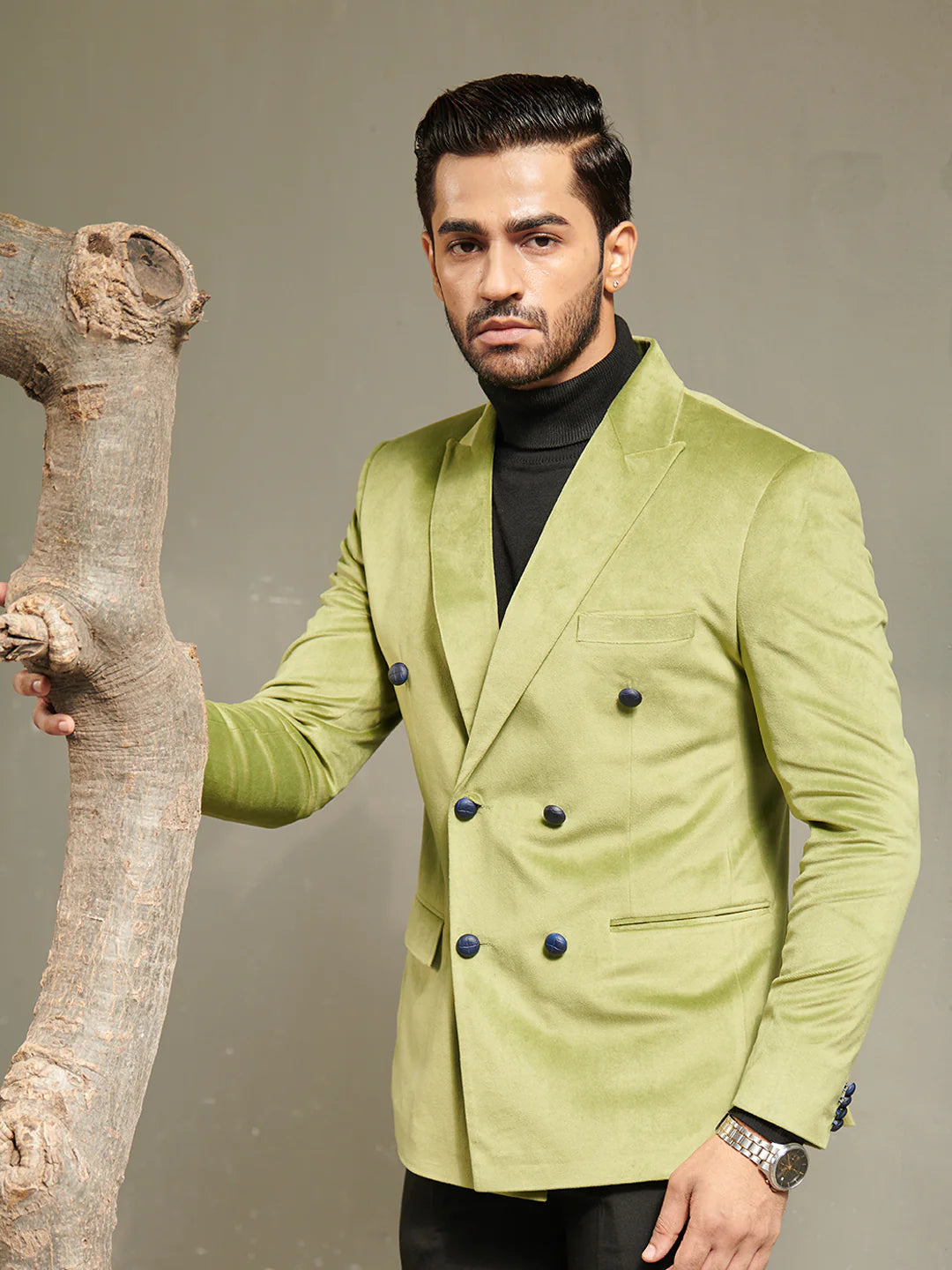 Green Velvet Double Breasted Suit