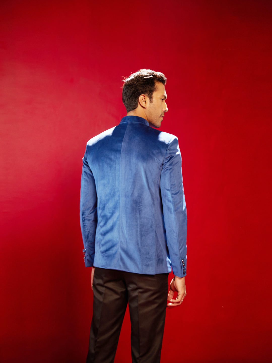 Royal blue Bandhgala Velvet jodhpuri