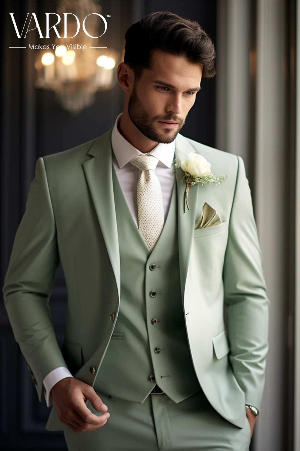 MEN'S LIGHT GREEN BLAZER SUIT