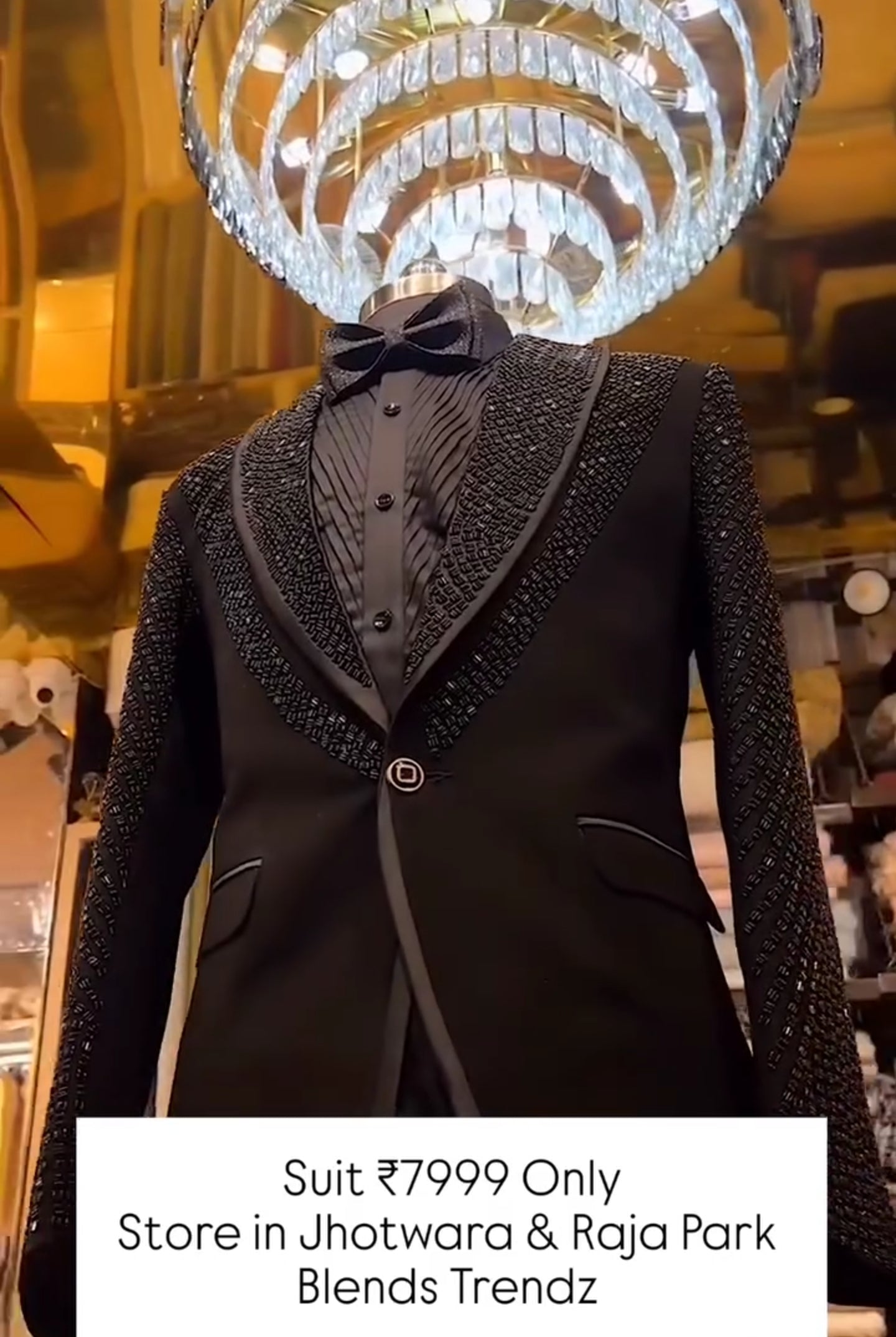 Black suit With Handwork Double Collar